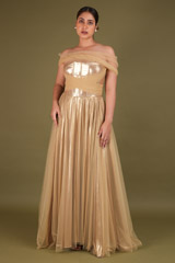 Gold  Metallic  Gown4528 video
